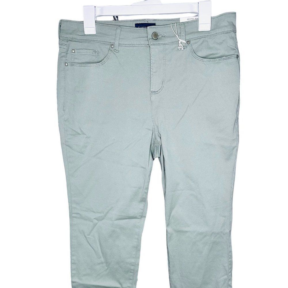 Charter Club Petite Bristol Ankle Pants Size 12P Color Palm Olive NWT